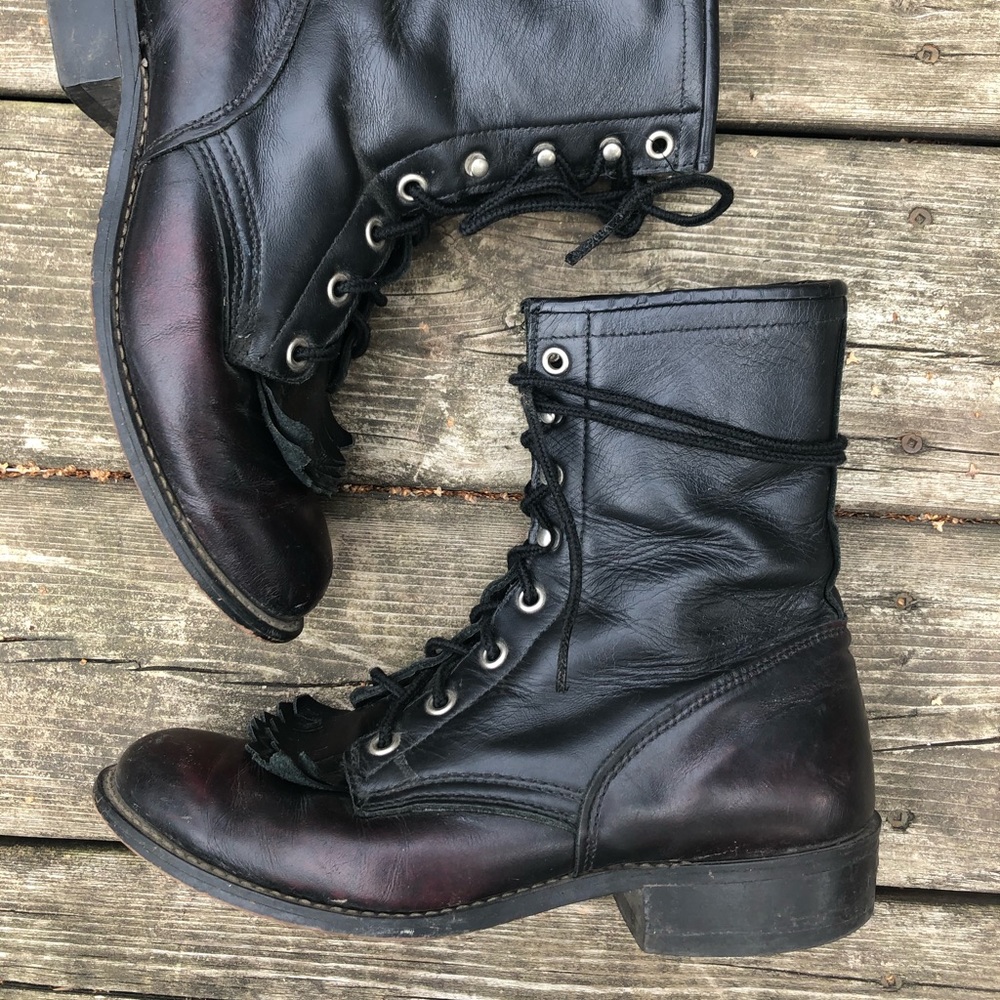 Vintage Laredo lace-up leather Western boot